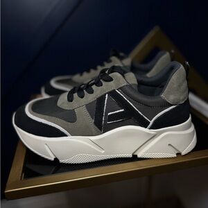 Adolfo Dominguez Gray and Navy Women's Sneakers